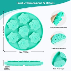 Make Mealtime Fun and Healthy with AWINNER'S Slow Feeder Dog Bowl - Reduce Overeating and Aid Digestion Cat Lick Mat Rose (Teal)