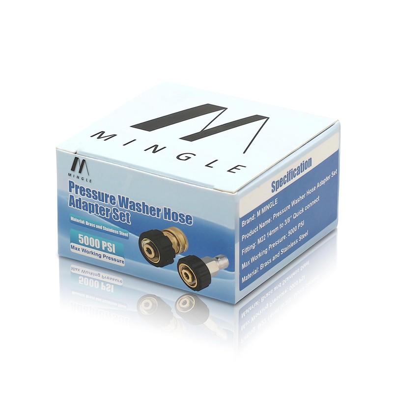 M MINGLE Pressure Washer Hose Adapter Set, M22 to 3/8