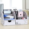 KINGFOM Pu Leather Desk Organizer Pen Pencil Holder Office Supplies