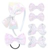 Sequin Grosgrain Bow Hair Accessories Gift Set – 6-Piece Sparkling