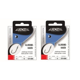 Set: 2 packs of Jenzi tied all-round fishing hooks (20 pieces), 50 cm hook size 4, 6, 8, 10, 12 & 14 depending on selection + free Petri Heill! sticker (hook size 14)