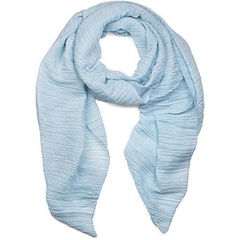 styleBREAKER Women's Scarf with Fine Creped Surface, Lightweight Pleated Scarf for Stylish Looks, Elegant Scarf with Flowing Pleats, Fashionable, Versatile & Pleasantly Soft, 96 x 192 cm, lightblue