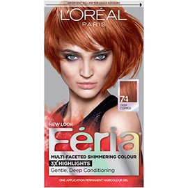 L'Oreal Paris Feria Multi-Faceted Shimmering Color, 74 Copper Shimmer (Deep Copper)