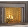 Fire Beauty Single Panel Handcrafted Wrought Iron Mesh Chevron Fireplace