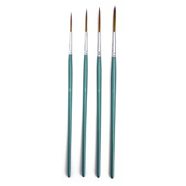 Synthetic Rigger Paint Brush Set of 4 for Watercolour, Oil & Acrylic