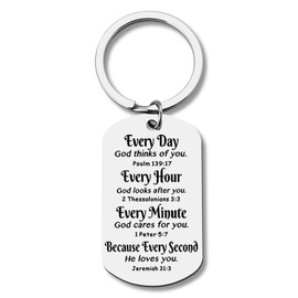 Keychain Gift for Women Men Christian Inspirational Gifts for Women Men Christian Birthday Christmas Religious Gifts for Women Christian Easter Anniversary Christian Gifts for teens Boys Girls