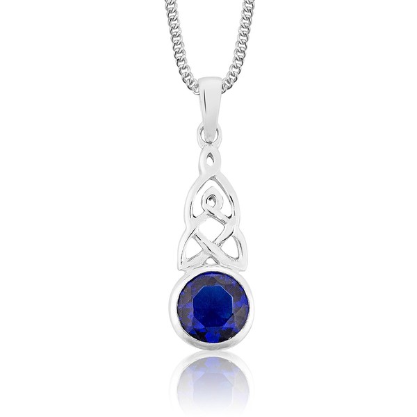 DTPsilver® 925 Sterling Silver Necklace - Celtic Knot Pendant with