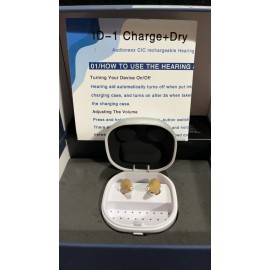Audionexx CIC Hearing Aid Rechargeable ID-1 Charge+Dry,Col