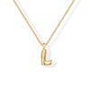 PAVOI 14K Yellow Gold Plated Dainty Chunky Bubble Initial Letter