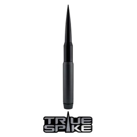 TRUE SPIKE 9 inch GUNMETAL BLACK TIP PENETRATOR FAT BULLET ANTENNA with ANTI-THEFT + COPPER COIL in Heavy Gauge CNC Machined Billet Aluminum Short Compatible with Hummer H3 H3T