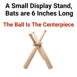 TOFL Baseball Glove Leather Lacing Kit with Baseball Display Stand | Wooden Ball Stand, Mini Baseball Bat Design, Centerpiece Stand for Table and Trophy Display Shelf | 2 x Tan Laces (Black KIT)