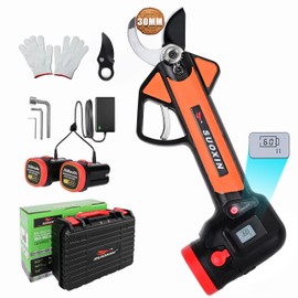 Electric Pruning Shears, 1.2" Cut diameter Cordless Brushless Pruner with LCD Display, 2x2600mAh Batteries, SK5 Steel Blade - Garden Tree Trimmer for Thick Branches up to 1.2" Diameter
