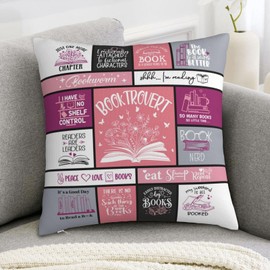 Book Lovers Gifts Christmas - Reading Gifts for Readers Book Lovers Women - Bookish Gifts - Book Themed Gifts - Book Nerd Gifts - Bookworm Gifts - Book Club Gifts Throw Pillow Covers 18×18 Inches