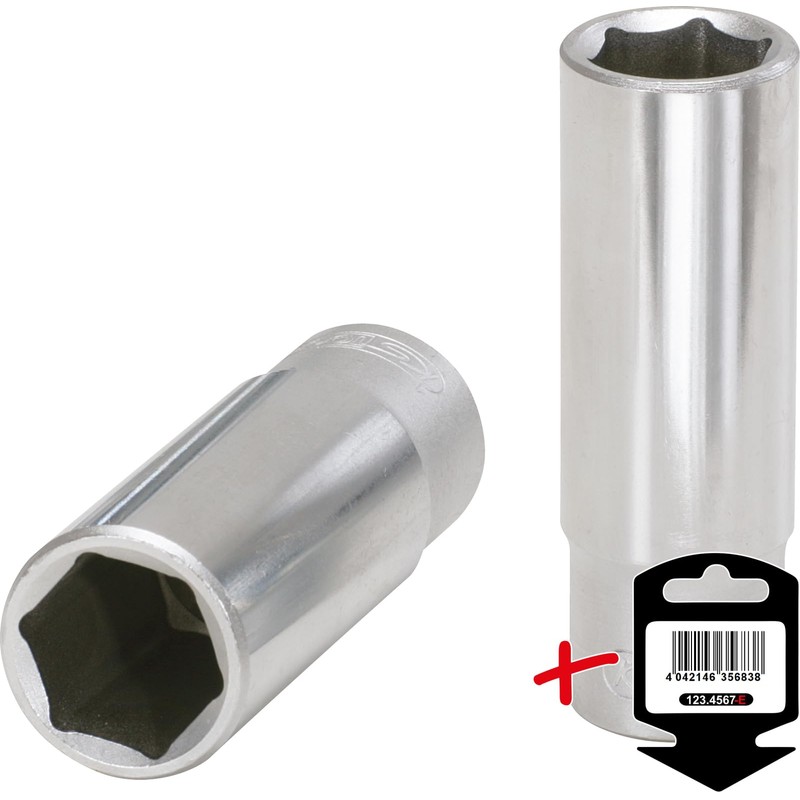 KS Tools 917.1428-E 1/4 Hexagonal Socket, Long, 8 mm