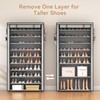 ROJASOP Shoe Rack with Covers, Stackable 10 Tier Tall Shoe