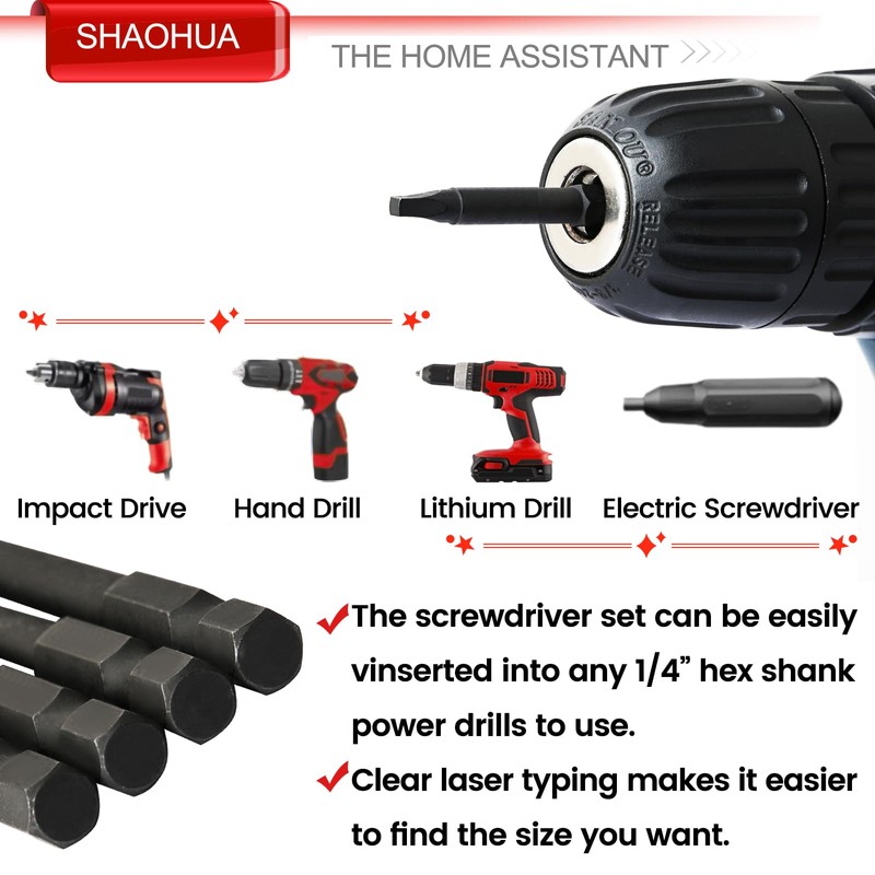 13PCS Screwdriver Bit Set, Triangle Screwdriver Set TA18-27, Square Drive