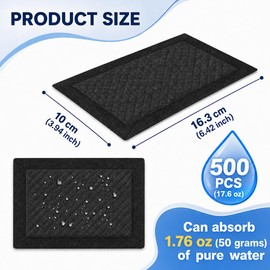 Meat Soaker Pads, Black, 500 Pack, Disposable Absorbent | For Meat Poultry and Seafood, Drip Control, For Butcher Trays, For Food Storage, Vacuum Packaging