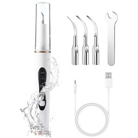 Plaque Remover for Teeth, Painless Tartar Remover for Teeth, Dental Calculus Remover Teeth Cleaning Kit 3 Adjustable Modes and 3 Replaceable Heads, Home Cleaning Kit Christmas Gift - Specification: white