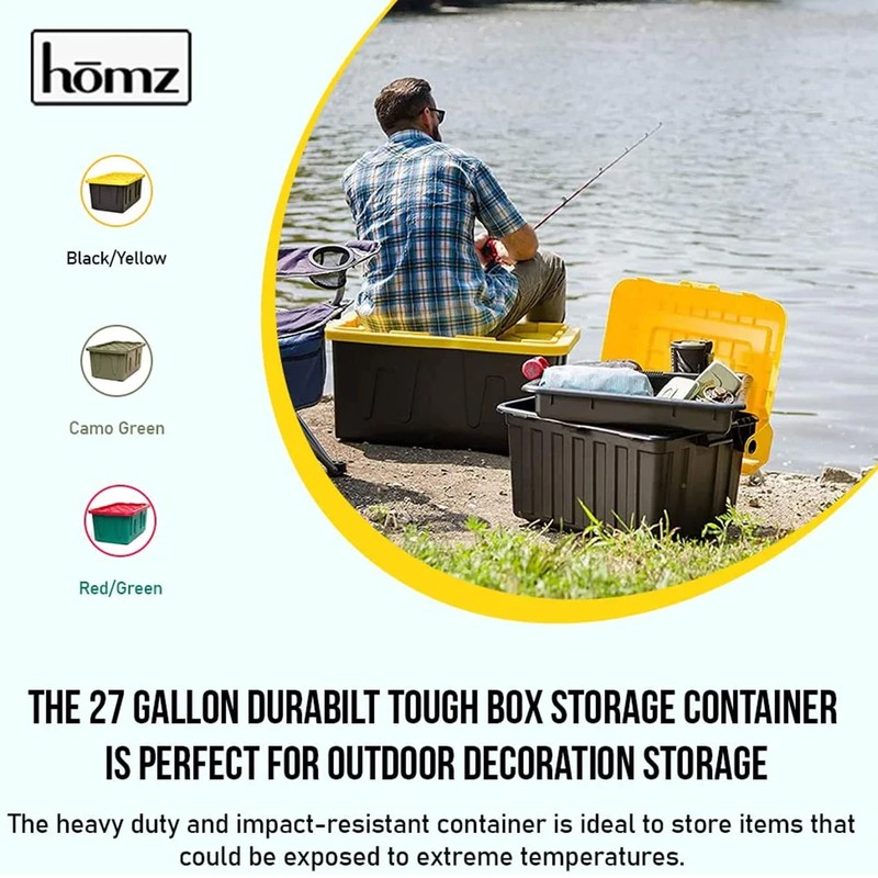 HOMZ 4427MXDC.02 Durabilt 27 Gallon Heavy Duty Impact Resistant Stackable