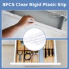 8PCS Clear Rigid Plastic Slip On Cabinet Door Protector, Works