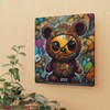 Adorable Hattie Bear Clock - size: 8'' × 8'' (Round)