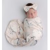 Buduhek Baby Receiving Swaddle Blanket and Headband Sets with a