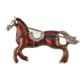 GFM BRCH-HS-ENM-KEK Enamel Brooch Pin for Women Girls Men Christmas Valentine's Day Birthday Mother's Day Horse S Metal, Metal