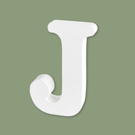 4 Inch Unfinished Wooden Letters for Crafts, White Wood Letters, Marquee Letters for Wall Decor, Home and Party Projects (Letter J)