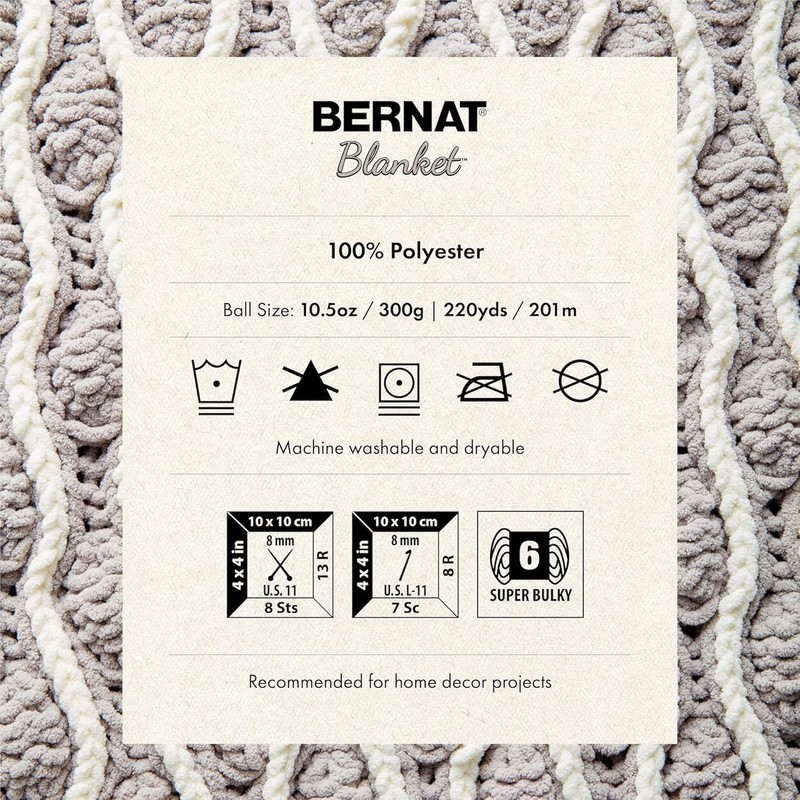 Bernat Blanket BB Gray Blush Yarn - 2 Pack of