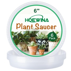Plant Saucer - 6 Pack 6 Inch Plastic Plant Trays for Pots with Plant Tray Design - Plant Saucers for Indoors and Outdoors No Holes Use - Plastic Plant Saucer for Potted Plants - Plant Drip Trays