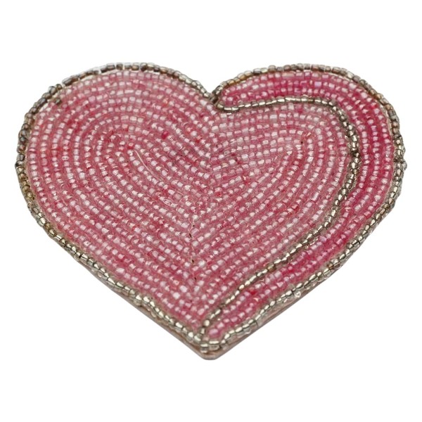 Pink Heart Decorations Beaded Tea Coaster Gift for Her Table