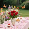 168Pcs Pink Party Plates and Napkins Set - Includes 24x9"