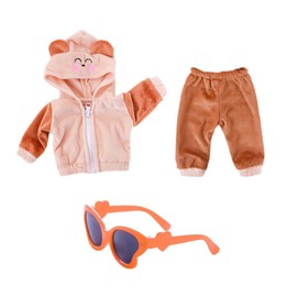 1 Set Doll Pyjamas, 1 Pair Doll Butterfly Sunglasses, Cute Doll Pyjamas, Baby Doll Clothes, Children's Doll Clothes, Simulation Doll Clothes (35-43 cm)