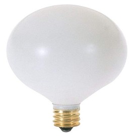 Satco S3825 120V Candelabra Base 25-Watt G16.5 Light Bulb, Satin White