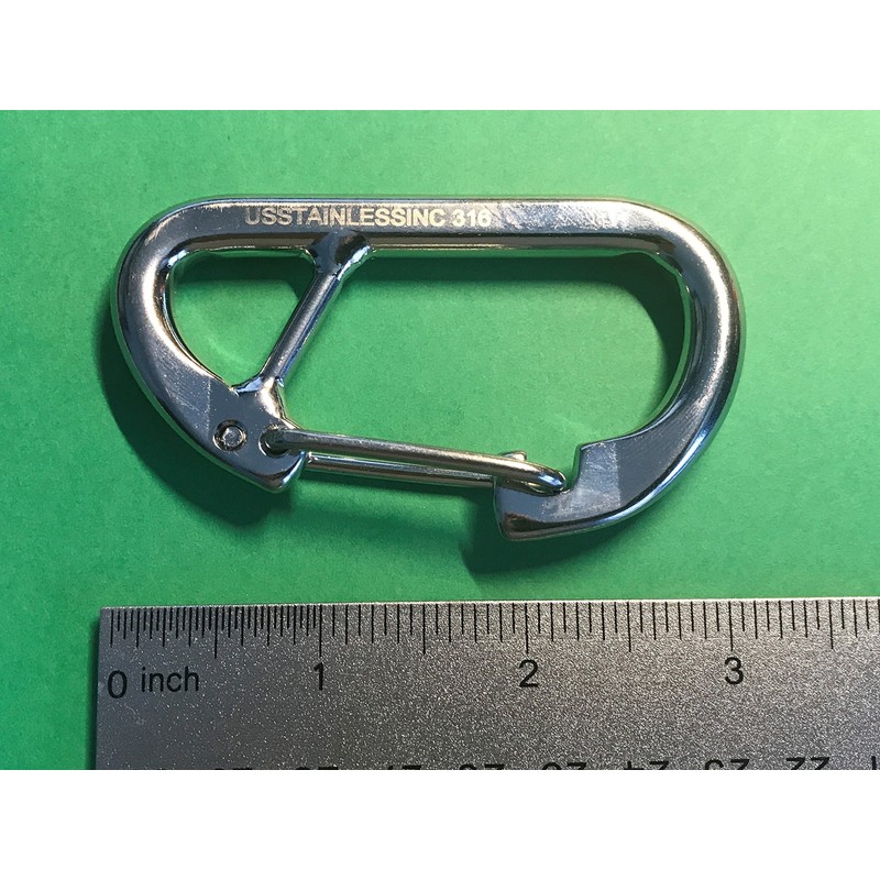 US Stainless Stainless Steel 316 Spring Hook Carabiner 5/16 Marine