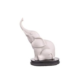 Decorative Marble Statue Figurine Sculpture Elephant 10.5 cm White
