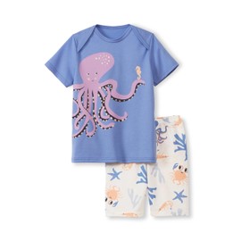 CALIDA Toddlers Kids 100% Organic Cotton Cuffed Pyjamas, persian jewel