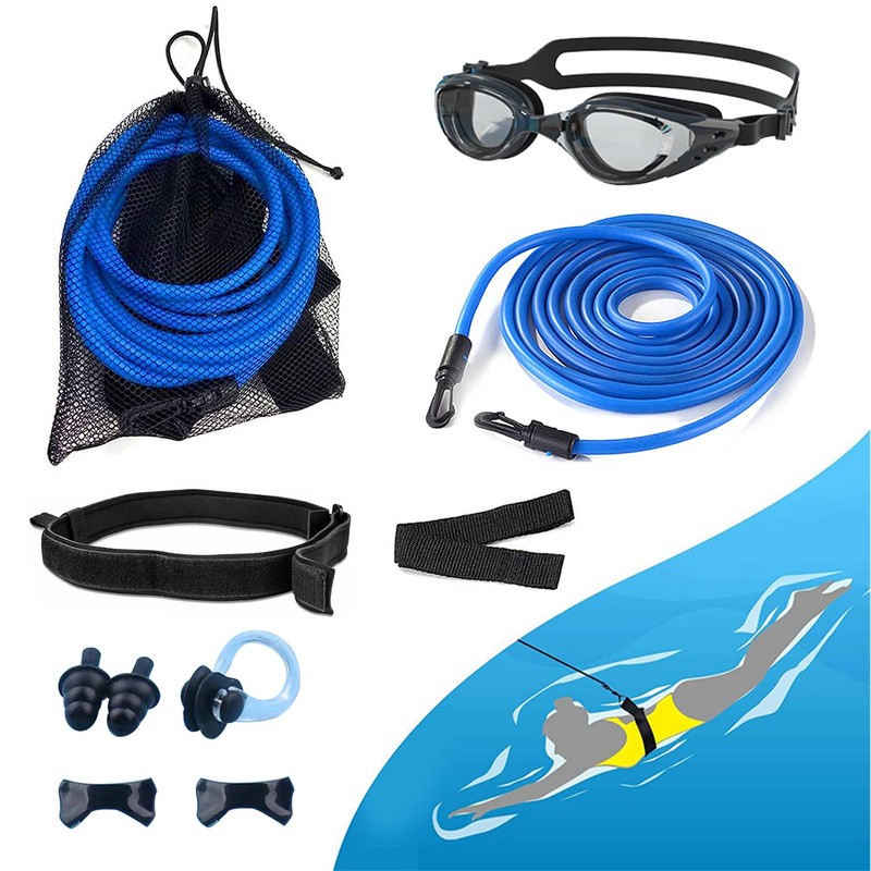 ROLMZJX Swim Training Belts,4M wimming Training Resistance Belt, Swim Tether