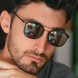 ZENOTTIC Polarised Sunglasses Aviator Sunglasses Lightweight TR Frame UV400 Protection Outdoor Sun Shade Glasses, gold/brown