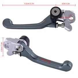 PRO CAKEN Motorcycle Brake Levers 180° Adjustable Short CNC for YZ65 18 WR250F 01-16 KX65/85/100 00-21 RMZ85 05-17 YZ80/85 01-19 WR450F 01-15 KX125/250 00-08 RM125/250 04-18 Dirt Pit Bike