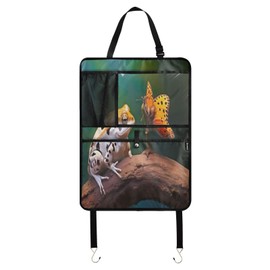 YETTASBIN Frog Butterfly Car Backseat Organizer for Kids, Kick Mats Back Seat Protector with Clear Tablet Holder & Storage Pockets for Snacks Drinks, Travel Accessories for Most Vehicle, 2 Pack