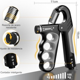 HONGHCL Ejercitador de Mano y Antebrazo - 6pcs Fortalecedor de Agarre de Mano Ajustable 5-100kg, Hand Grip para Rehabilitación, Fisioterapia y Entrena
