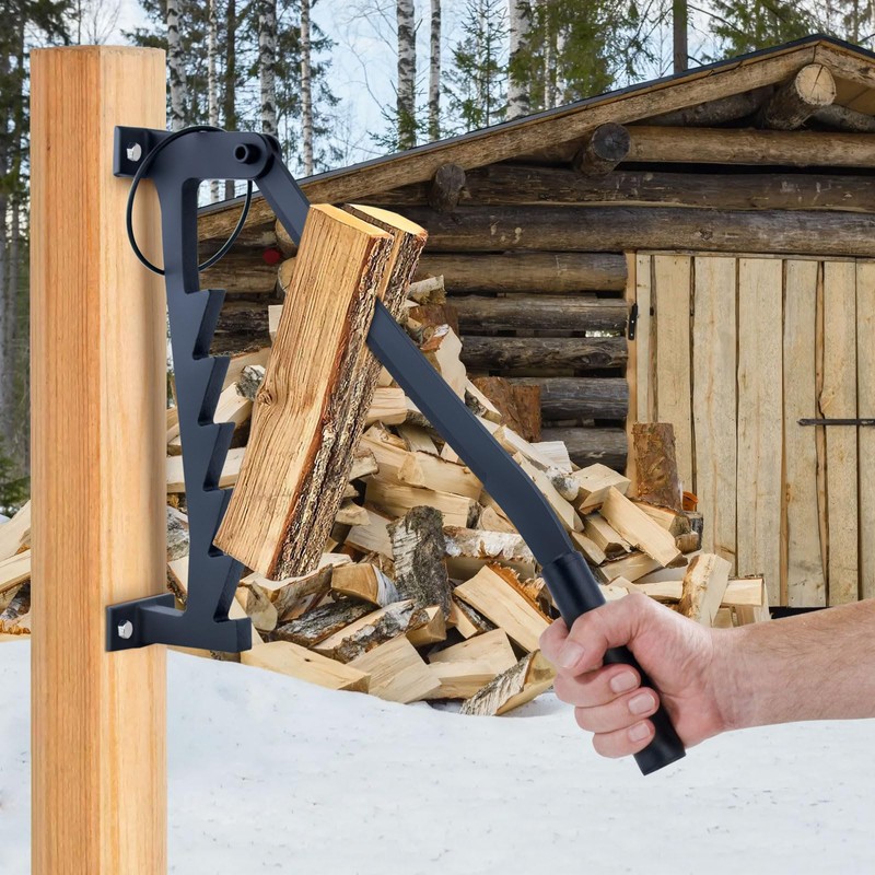 Meyoppm Wall Mounted Firewood Splitter, Firewood Splitter Mounted with Safety