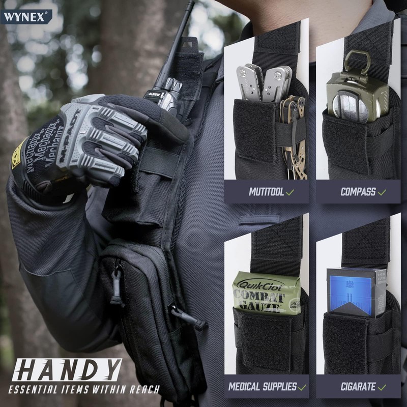 WYNEX Molle Accessories Pouch with Zipper Pocket, Backpack Strap Pouch