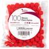 Cousin DIY Red 10mm Poms, 100 Pack
