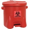 Eagle 10 Gallon Biohazard Trash Can with Foot-Operated Self-Closing Lid,