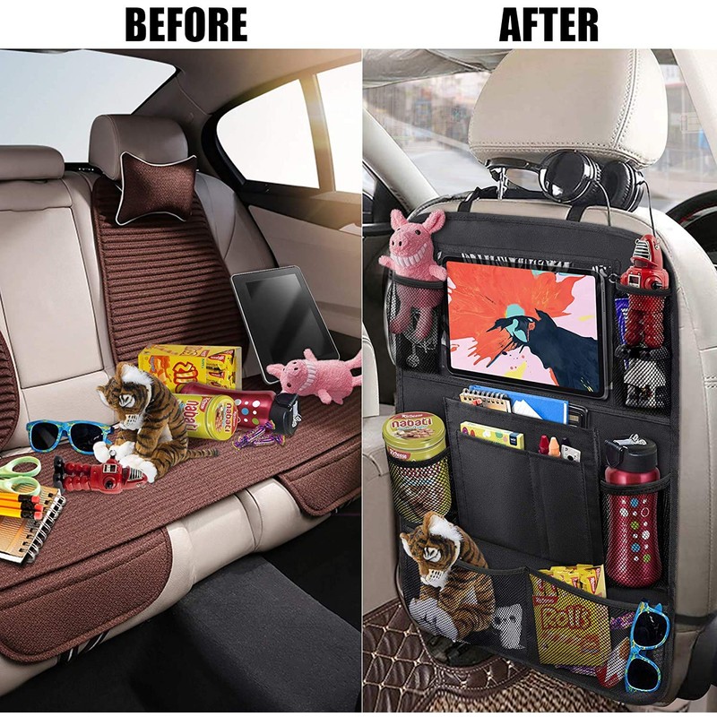 ULEEKA Car Backseat Organizer with 10" Table Holder, 9 Storage