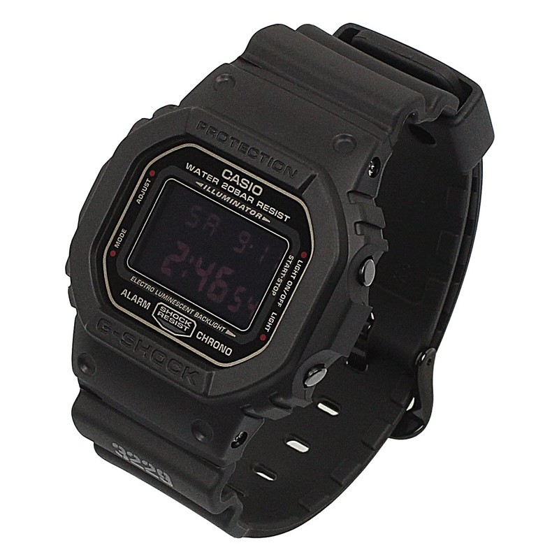 G-SHOCK DW5600MS-1 Mens Black Analog/Digital Watch with Black Band