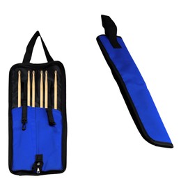 PDETVEO Blue Drumsticks Bag, Thickened Drum Stick Holder Portable Case with Hooks Inside for Percussion Sticks, Drum Mallet