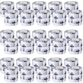 Threlaco 30 Pcs Cross Athletic Wrist Tape Self Adhesive Christian Tape 2 Inch x 5 Yards Religious Wrist Wrap for Sports Gymnastics Football Soccer Volleyball Trainers Athlete Fitness(White)